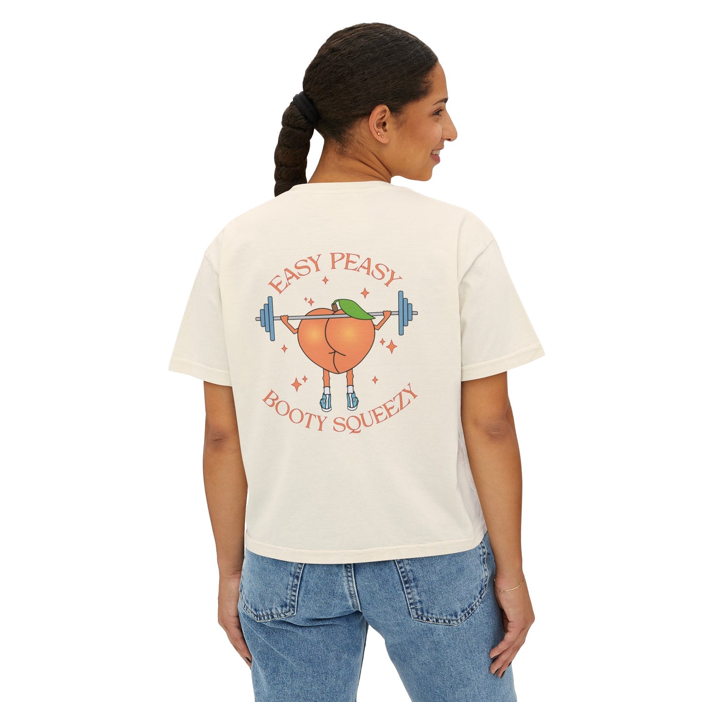 Easy Peasy Booty Squeezy Boxy Cropped T-Shirt